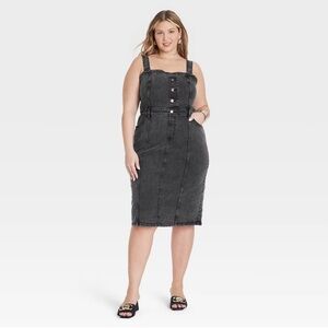 Ava & Viv Women's Black Denim Dress